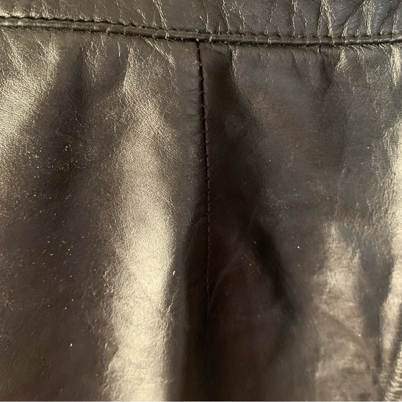 Black Vintage Leather Ranch Skirt with Snap Hidden Zip 31” waist - Picture 10 of 10
